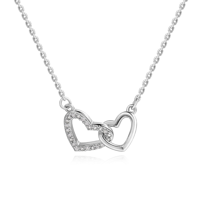 ol&co Silver Interlocking Hearts Necklace - MococoOl&CoF2619Necklaces