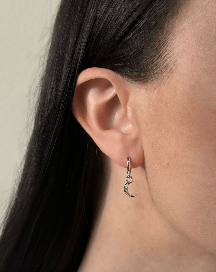 ol&co Silver Moon and Star Huggie Hoop Earrings - MococoOl&CoD7119Earrings