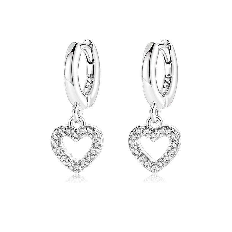 ol&co Silver Open Heart Huggie Hoop Earrings - MococoOl&CoD7193Earrings