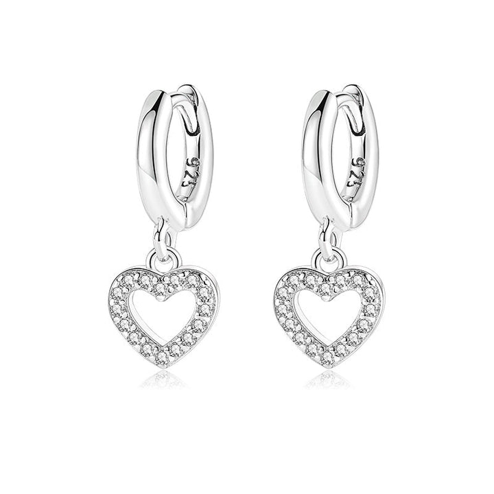ol&co Silver Open Heart Huggie Hoop Earrings - MococoOl&CoD7193Earrings