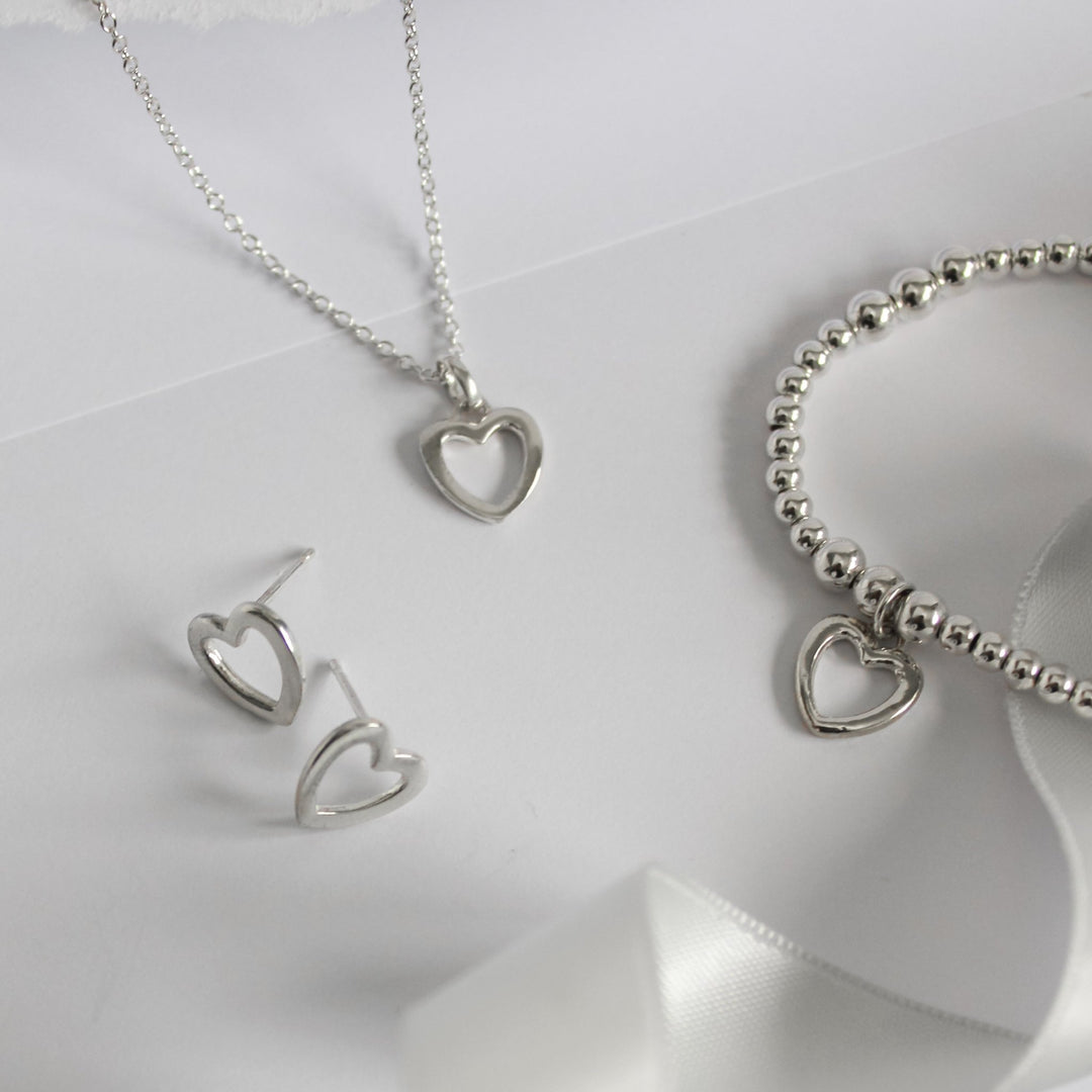 ol&co Silver Open Heart Necklace - MococoOl&CoSOCHRT18Necklaces