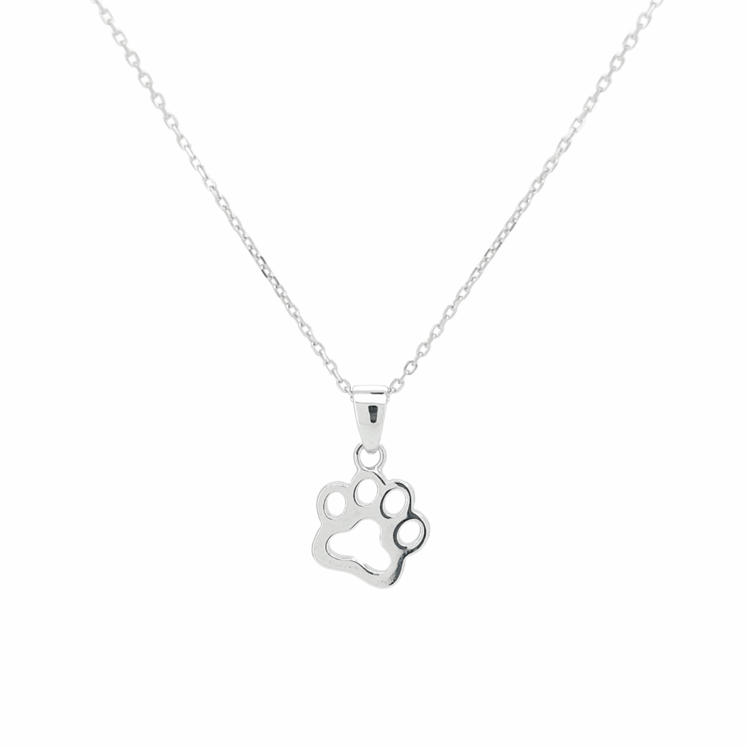 ol&co Silver Paw Print Pendant Necklace - MococoOl&CoD8242 - NNecklaces