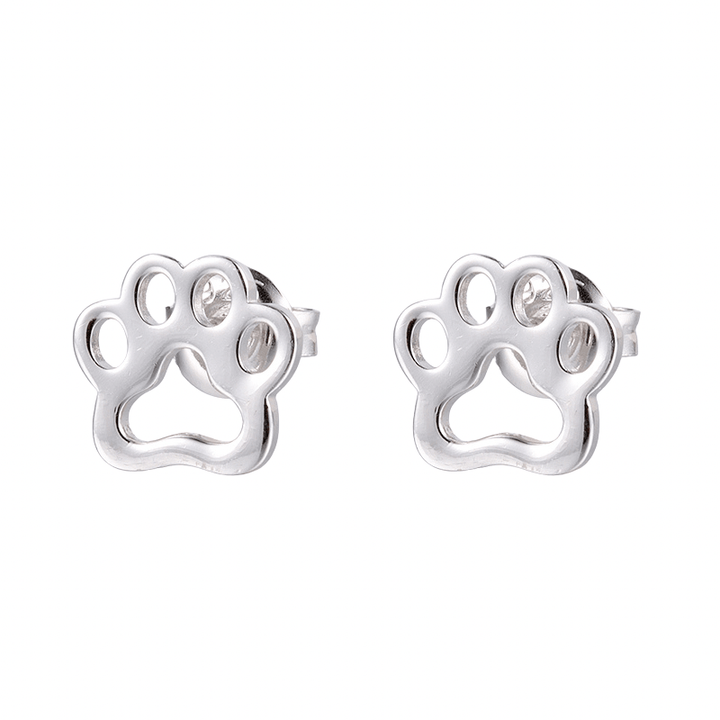 ol&co Silver Paw Print Stud Earrings - MococoOl&CoD8242Earrings