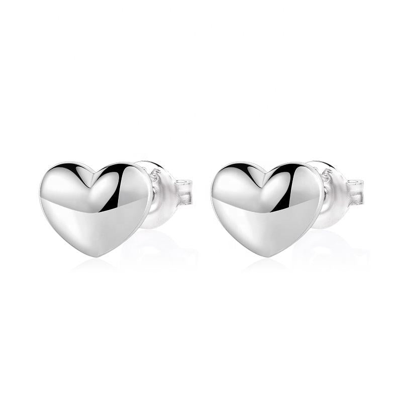 ol&co Silver Polished Heart Stud Earrings - MococoOl&CoD7015Earrings
