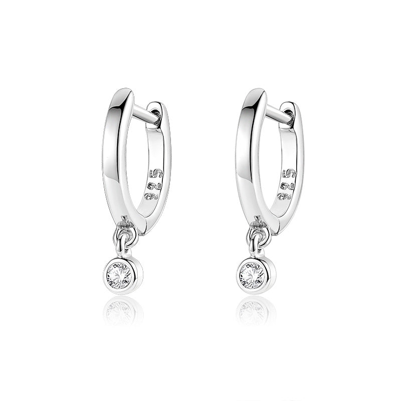 ol&co Silver Sparkling Charm Huggie Hoop Earrings - MococoOl&CoD7212Earrings