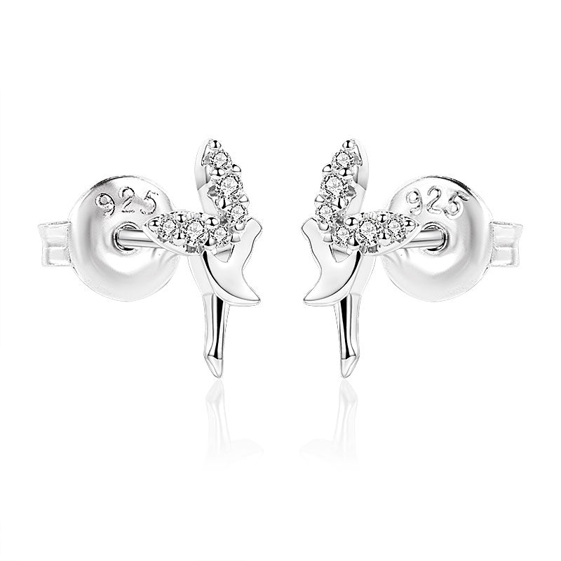 ol&co Silver Sparkling Fairy Stud Earrings - MococoOl&CoD7322Earrings