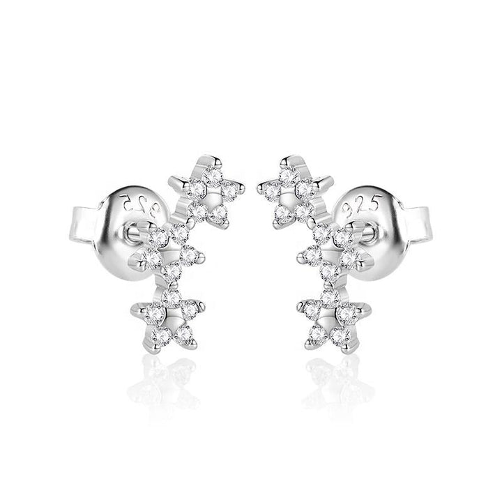 ol&co Silver Sparkling Triple Star Stud Earrings - MococoOl&CoD3542Earrings