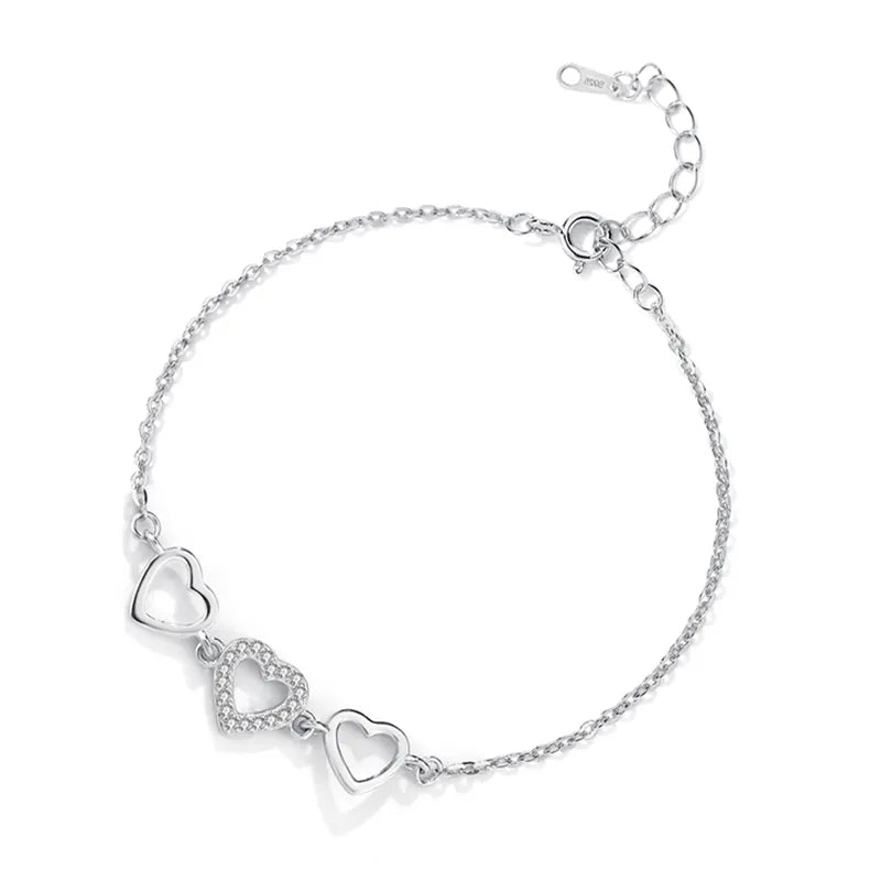Ol&Co Silver Triple Heart Bracelet - MococoOl&CoSOCGWPVAL25Bracelet