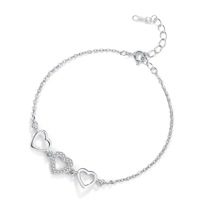Ol&Co Silver Triple Heart Bracelet - MococoOl&CoSOCGWPVAL25Bracelet