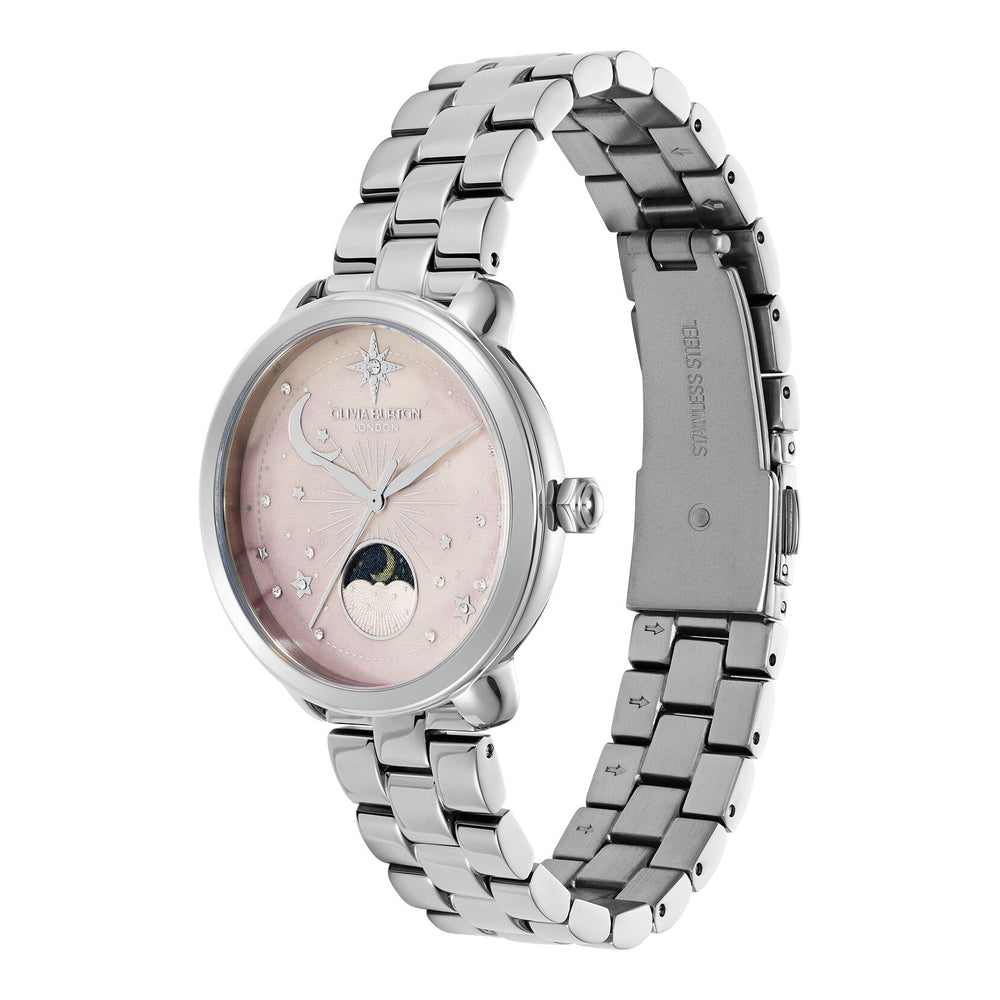 Olivia Burton Celestial 34mm Moon Phase Pink & Silver Bracelet Watch - MococoOlivia Burton24000297Watch