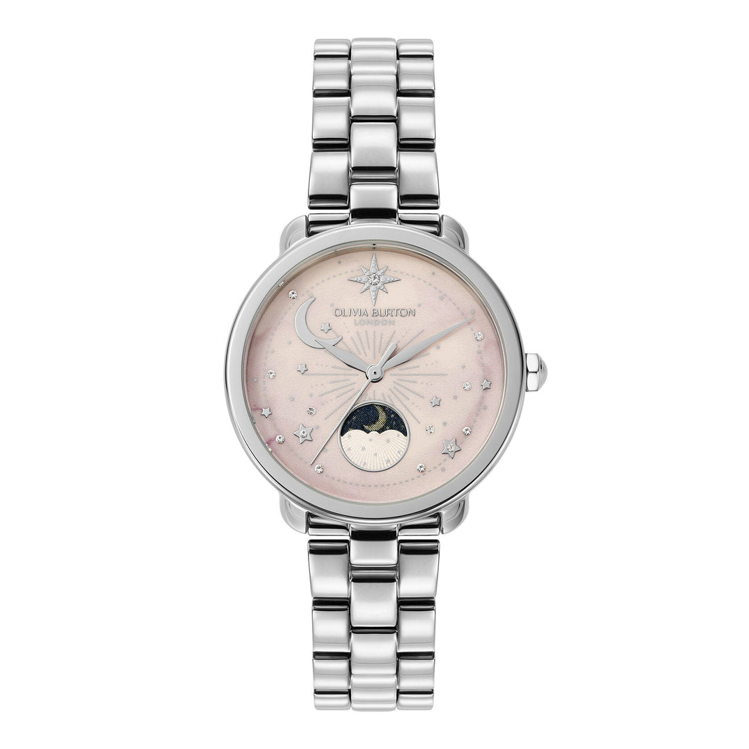 Olivia Burton Celestial 34mm Moon Phase Pink & Silver Bracelet Watch - MococoOlivia Burton24000297Watch