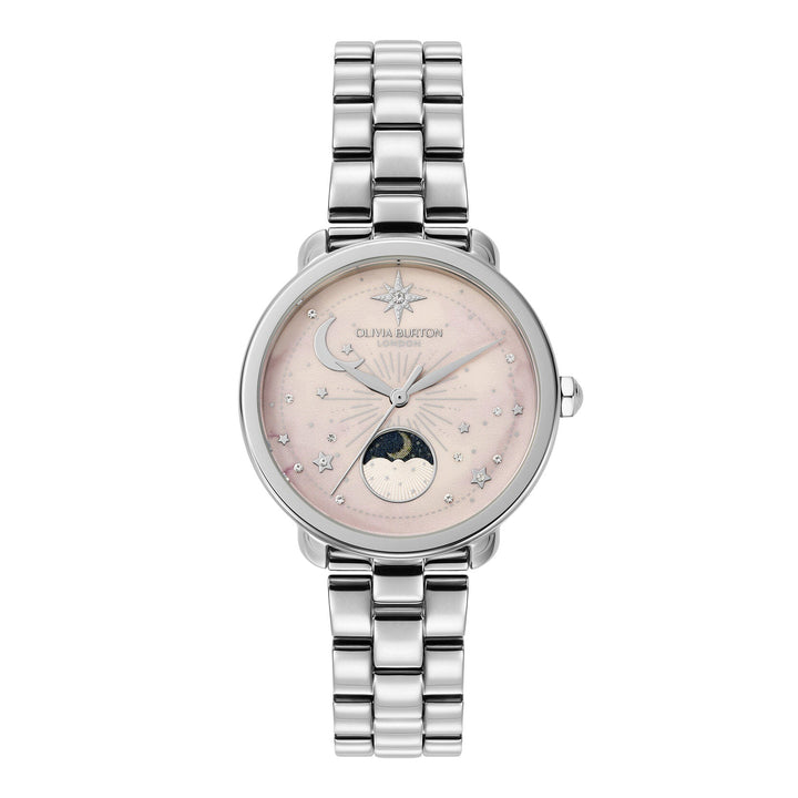 Olivia Burton Celestial 34mm Moon Phase Pink & Silver Bracelet Watch - MococoOlivia Burton24000297Watch