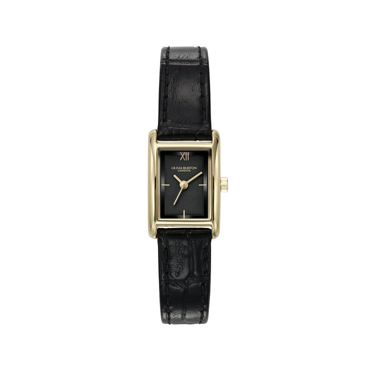 Olivia Burton Classic Mini Grove 16mm Gold & Black Leather Strap Watch - MococoOlivia Burton24000284Watch