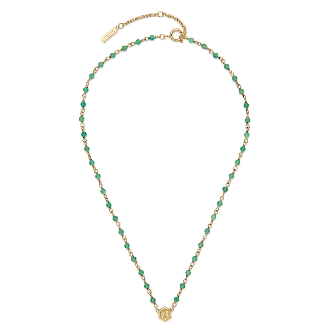 Olivia Burton Gold and Green Bee Beaded Necklace - MococoOlivia Burton241001727613272586399Necklaces