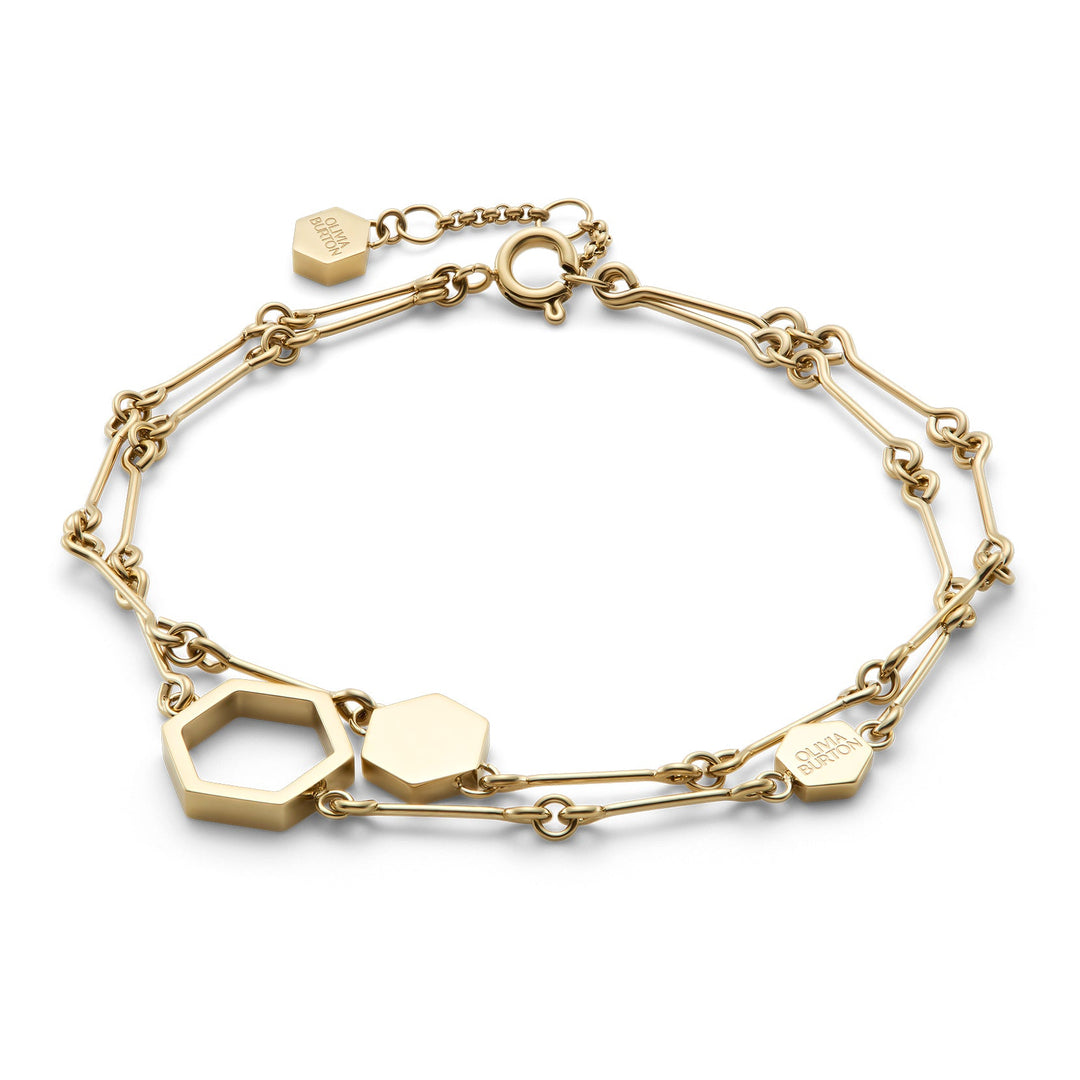 Olivia Burton Gold Classic Honeycomb Layered Bracelet - MococoOlivia Burton24100308Bracelets