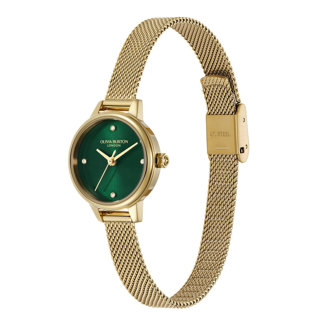 Olivia Burton Gold Forest Green Mesh Watch - MococoOlivia Burton24000246Watches and Accessories