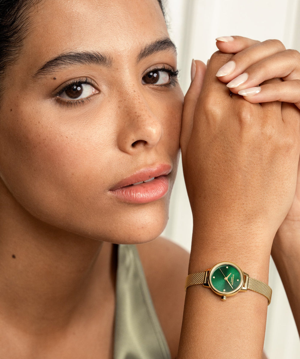 Olivia Burton Gold Forest Green Mesh Watch - MococoOlivia Burton24000246Watches and Accessories