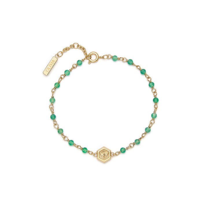 Olivia Burton Gold Green Minima Bee Beaded Bracelet - MococoOlivia Burton241001757613272586429Bracelets