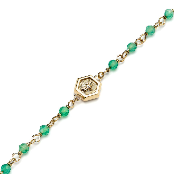 Olivia Burton Gold Green Minima Bee Beaded Bracelet - MococoOlivia Burton241001757613272586429Bracelets