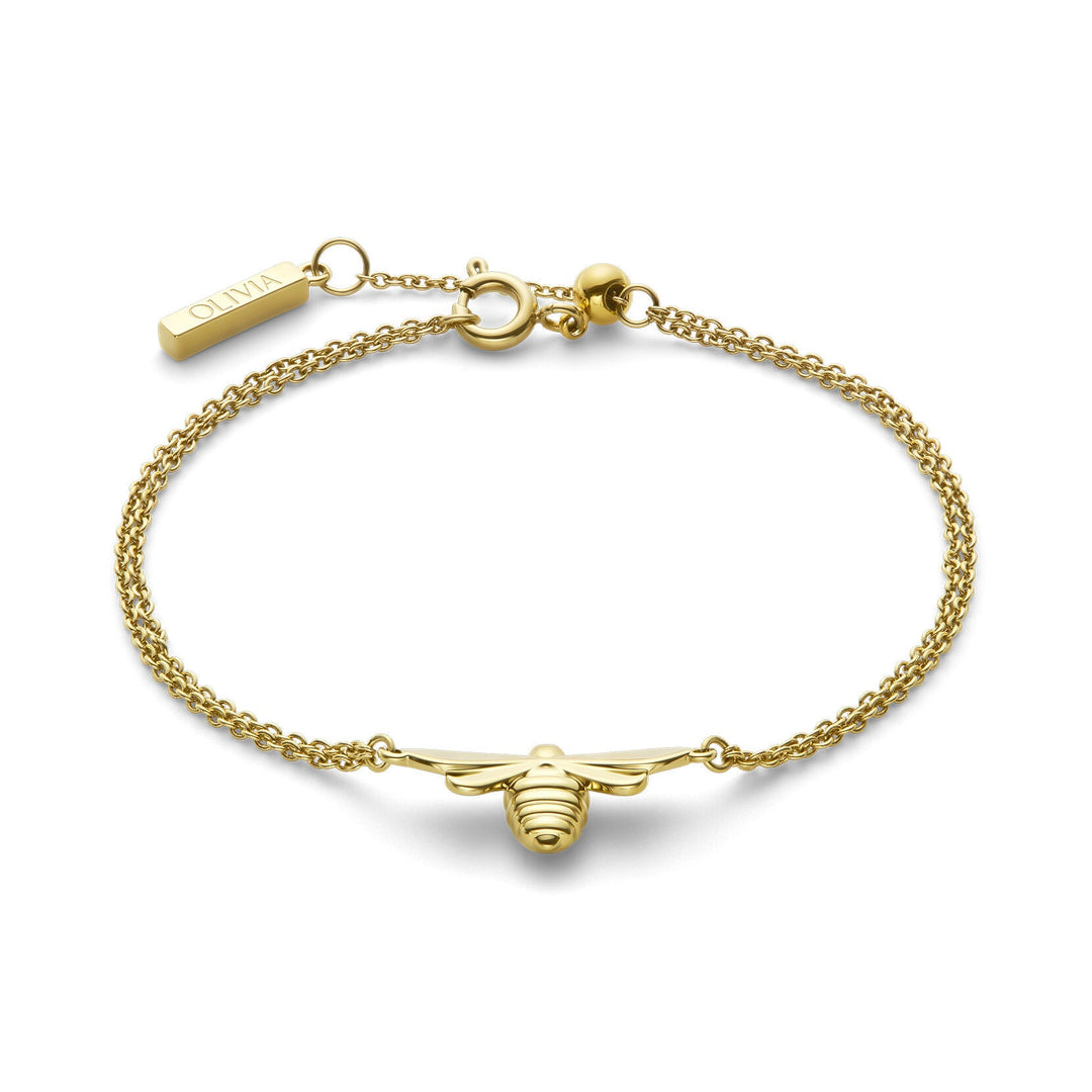 Olivia Burton Gold Honey Bee Double Chain Bracelet - MococoOlivia Burton24100477Bracelets