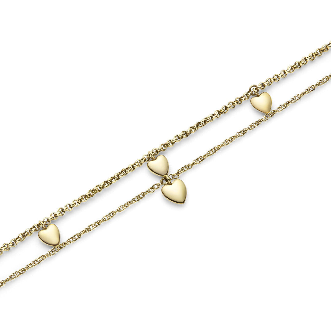 Olivia Burton Gold Mini Heart Double Chain Bracelet - MococoOlivia Burton24100460Bracelets
