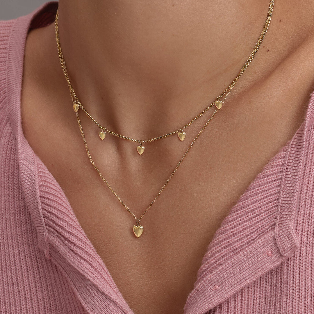 Olivia Burton Gold Mini Hearts Double Chain Necklace - MococoOlivia Burton24100457Necklaces