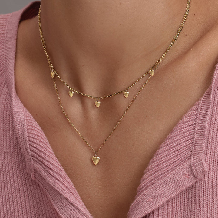 Olivia Burton Gold Mini Hearts Double Chain Necklace - MococoOlivia Burton24100457Necklaces