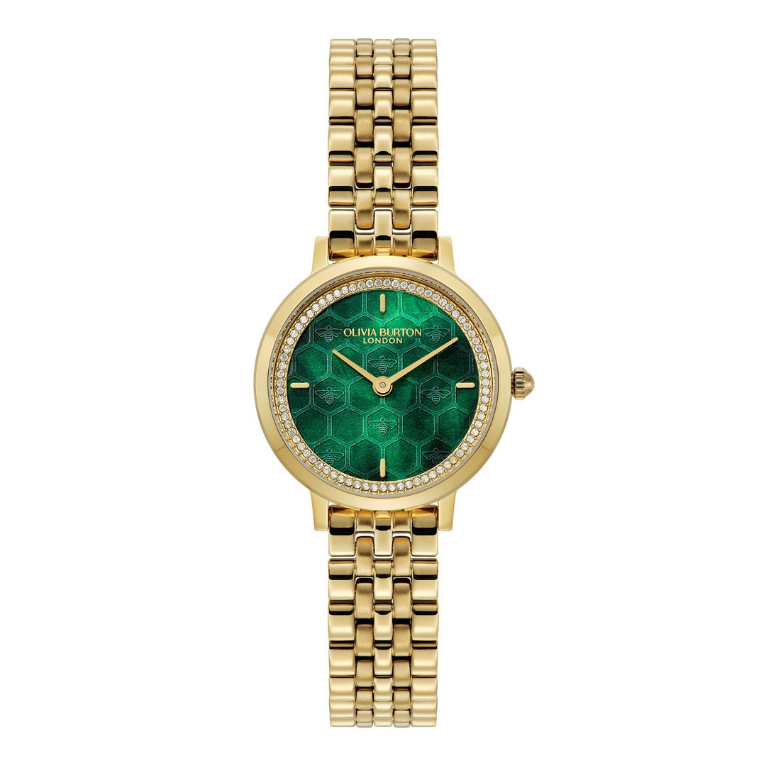 Olivia Burton Gold Ultra Slim Honeycomb Green Dial Watch - MococoOlivia Burton24000266Watches and Accessories