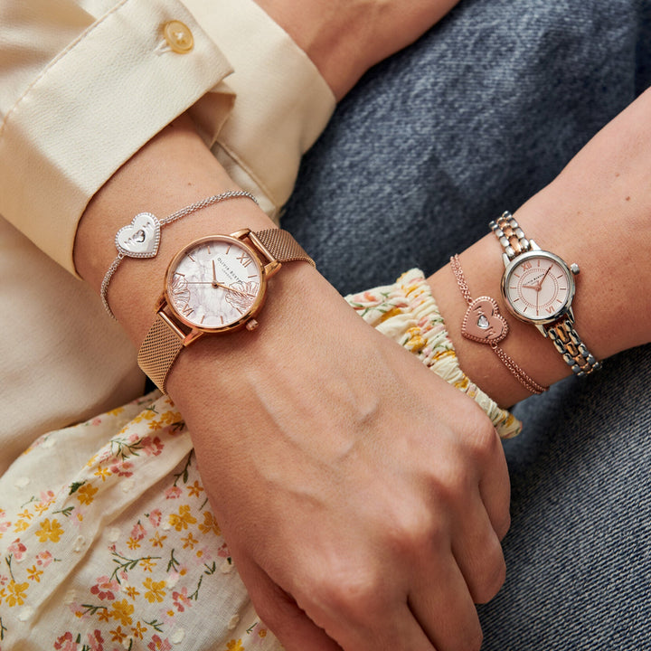 Olivia Burton Rose Gold Abstract Floral Dial Mesh Strap Watch - MococoOlivia BurtonOB16VM115060496416902Watches and Accessories
