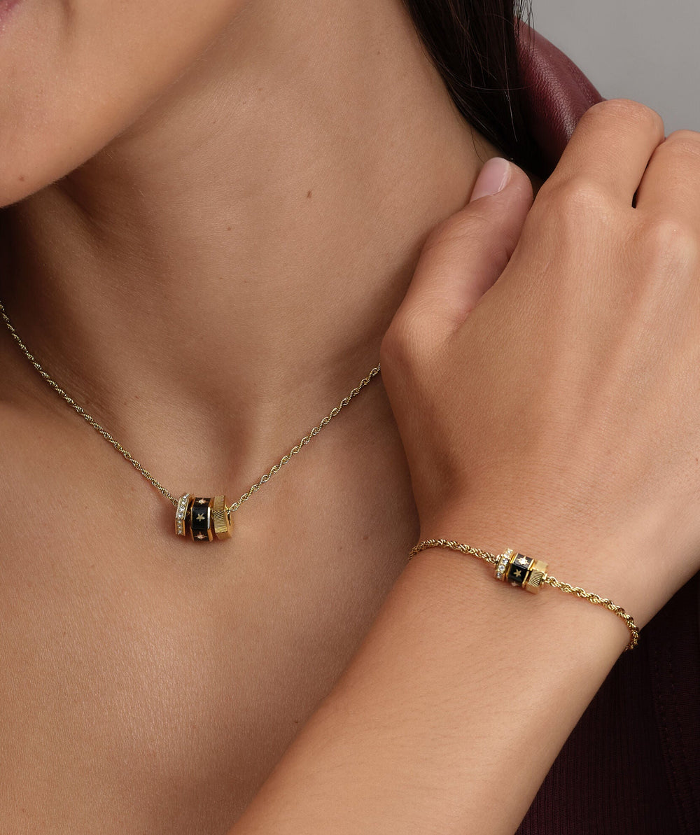 Olivia Burton Signature Black & Gold Plated Bead Charm Bracelet North Star - MococoOlivia Burton24100449Bracelet