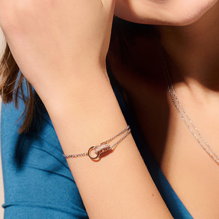 Olivia Burton Silver and Rose Gold Entwine Bracelet - MococoOlivia Burton241000067613272525190Bracelets
