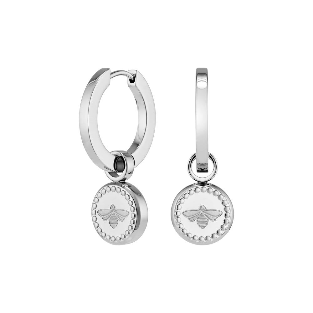 Olivia Burton Silver Bee Charm Hoop Earrings - MococoOlivia Burton24100336Earrings