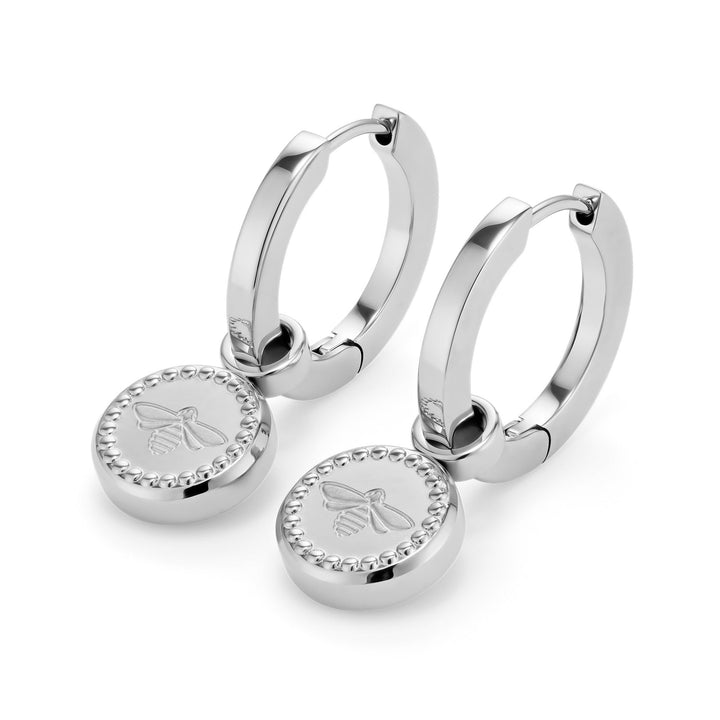 Olivia Burton Silver Bee Charm Hoop Earrings - MococoOlivia Burton24100336Earrings
