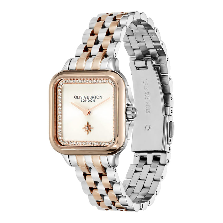 Olivia Burton Silver & Carnation Grosvenor White Dial Watch - MococoOlivia Burton240001257613272585712Watches and Accessories