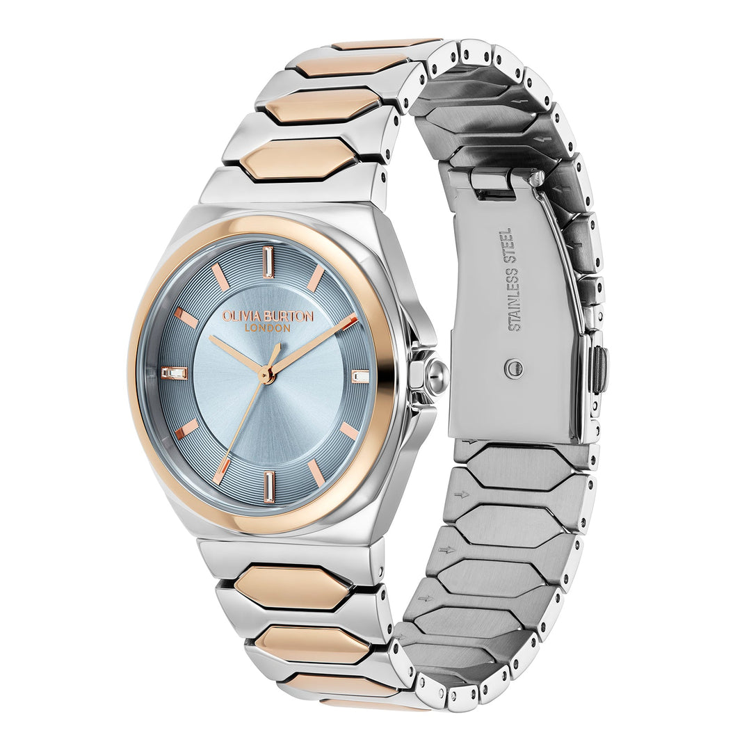 Olivia Burton Silver & Carnation Lustre Blue Dial Watch - MococoOlivia Burton240002047613272610537Watches and Accessories