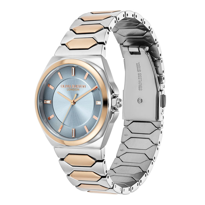 Olivia Burton Silver & Carnation Lustre Blue Dial Watch - MococoOlivia Burton240002047613272610537Watches and Accessories