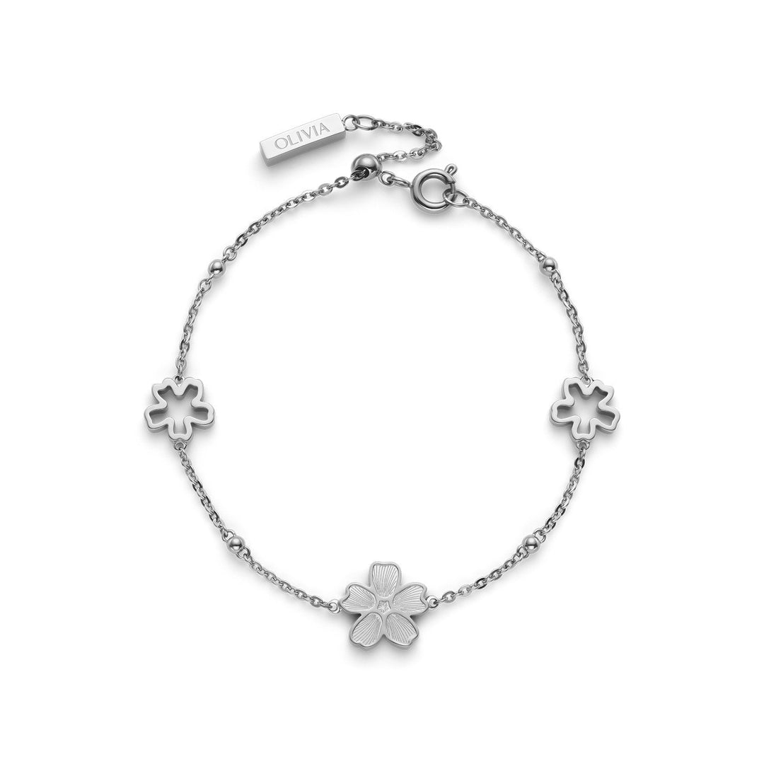 Olivia Burton Silver Forget Me Not Stainless Steel Bracelet - MococoOlivia Burton241005437613272675970Bracelets