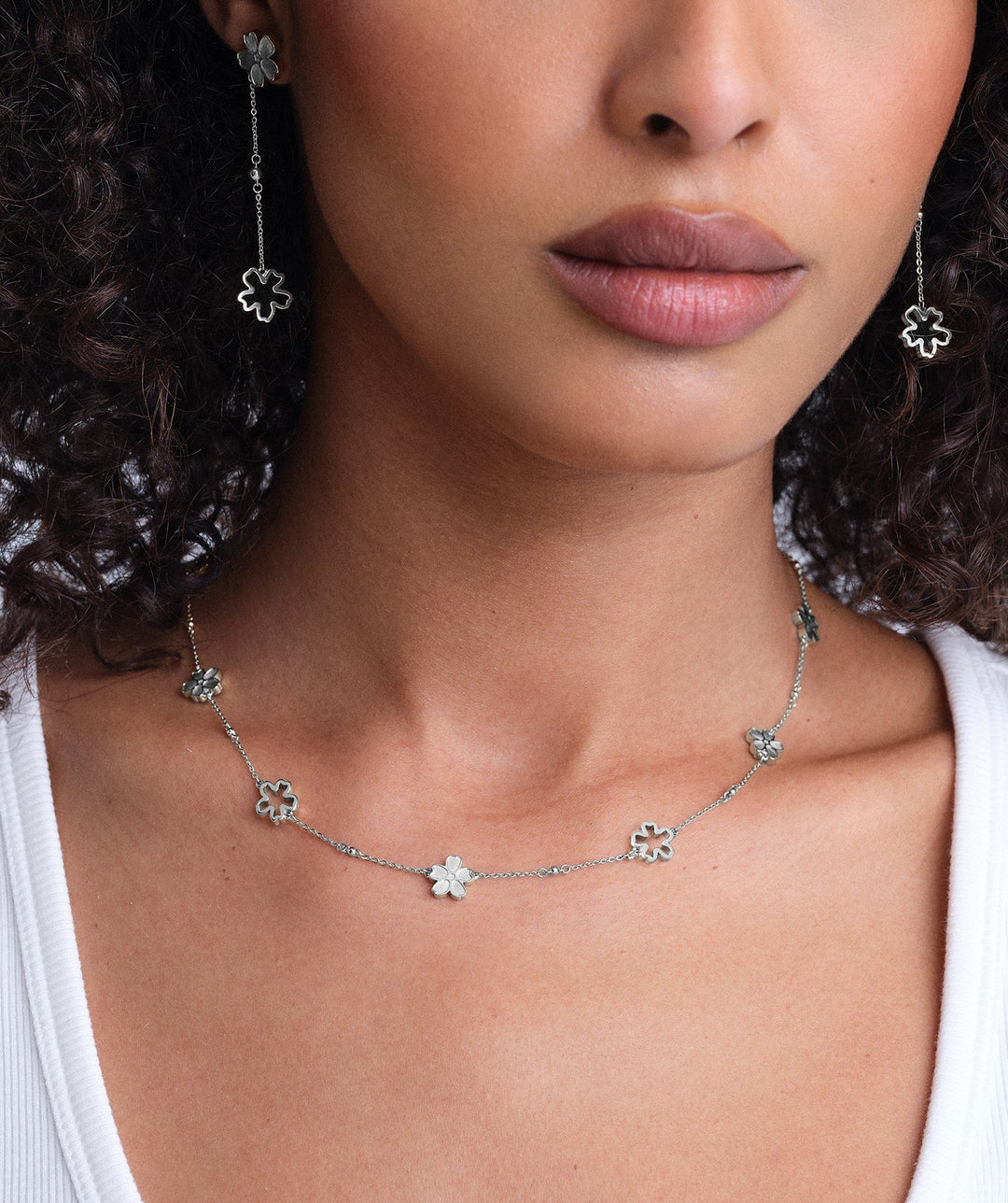 Olivia Burton Silver Forget Me Not Stainless Steel Necklace - MococoOlivia Burton241005407613272675949Necklaces