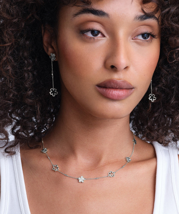 Olivia Burton Silver Forget Me Not Stainless Steel Necklace - MococoOlivia Burton241005407613272675949Necklaces