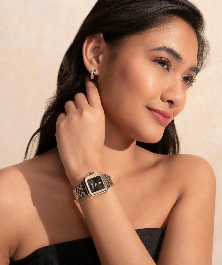 Olivia Burton Silver & Gold Grosvenor Black Dial Watch - MococoOlivia Burton240001247613272585705Watches and Accessories