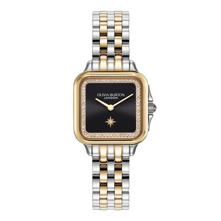 Olivia Burton Silver & Gold Grosvenor Black Dial Watch - MococoOlivia Burton240001247613272585705Watches and Accessories