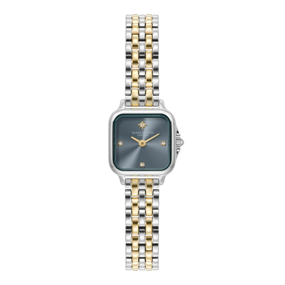 Olivia Burton Silver & Gold Grosvenor Mini Blue Dial watch - MococoOlivia Burton24000258Watches and Accessories