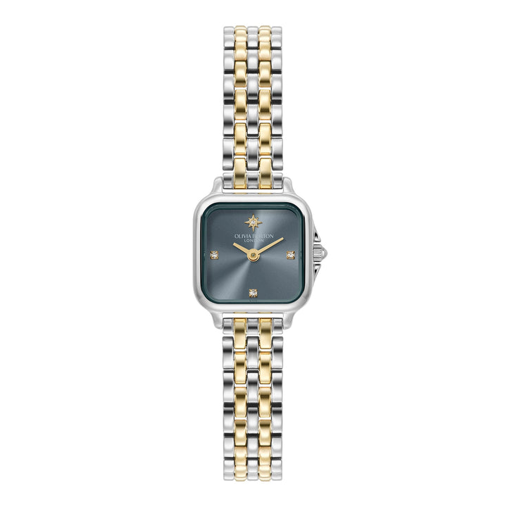 Olivia Burton Silver & Gold Grosvenor Mini Blue Dial watch - MococoOlivia Burton24000258Watches and Accessories