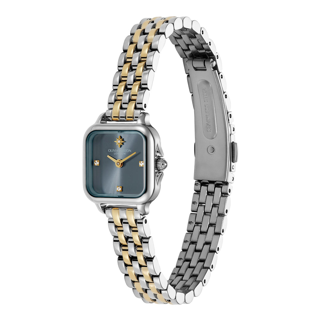 Olivia Burton Silver & Gold Grosvenor Mini Blue Dial watch - MococoOlivia Burton24000258Watches and Accessories