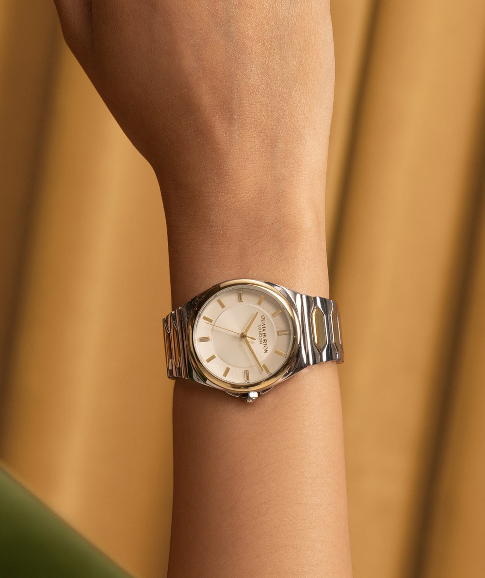Olivia Burton Silver & Gold Lustre Gold Dial Watch - MococoOlivia Burton240002037613272610520Watches and Accessories