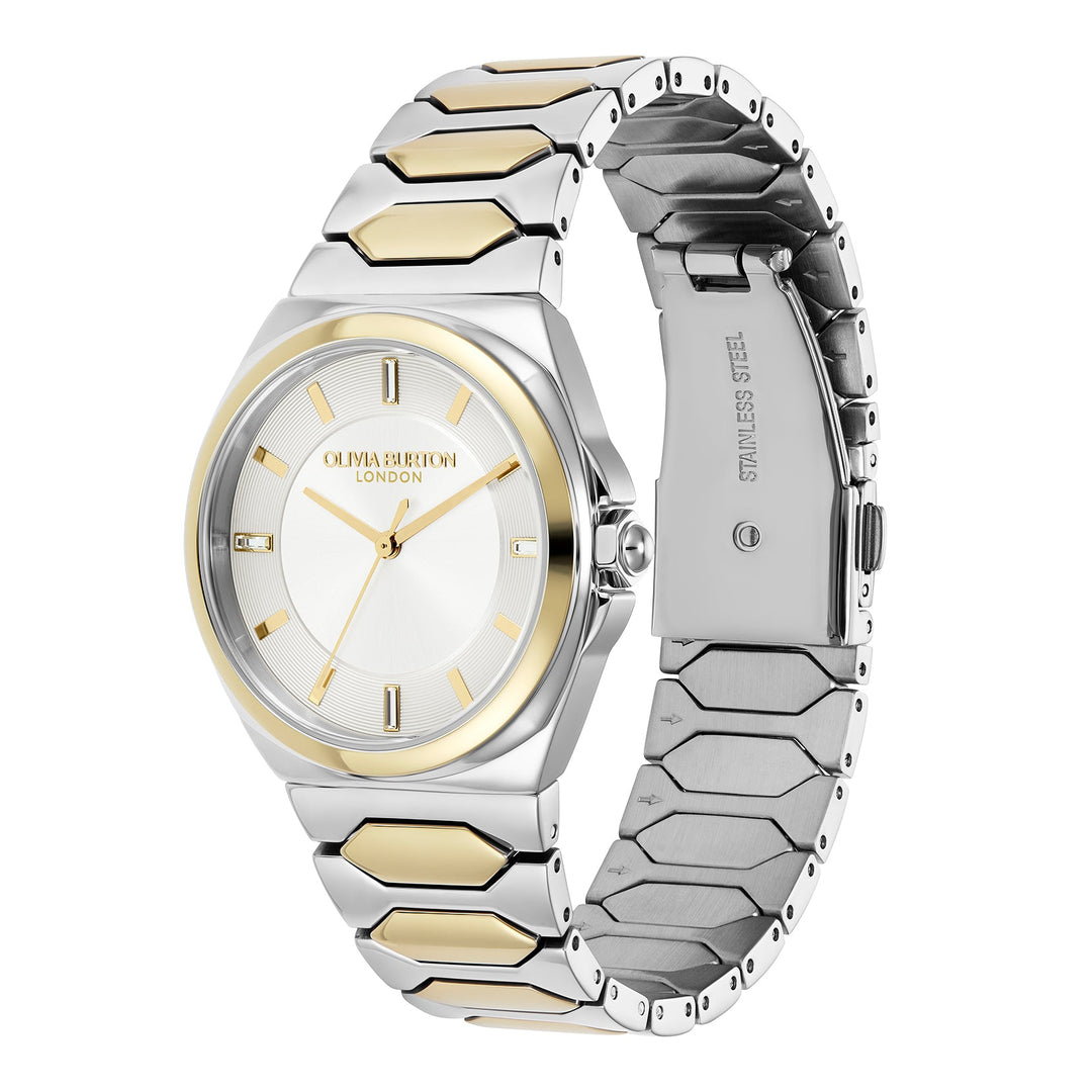Olivia Burton Silver & Gold Lustre Gold Dial Watch - MococoOlivia Burton240002037613272610520Watches and Accessories