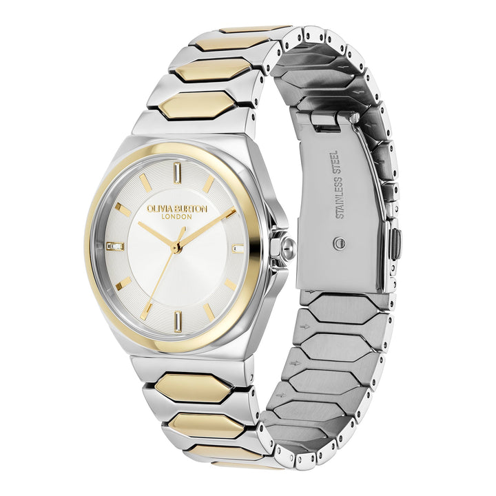 Olivia Burton Silver & Gold Lustre Gold Dial Watch - MococoOlivia Burton240002037613272610520Watches and Accessories
