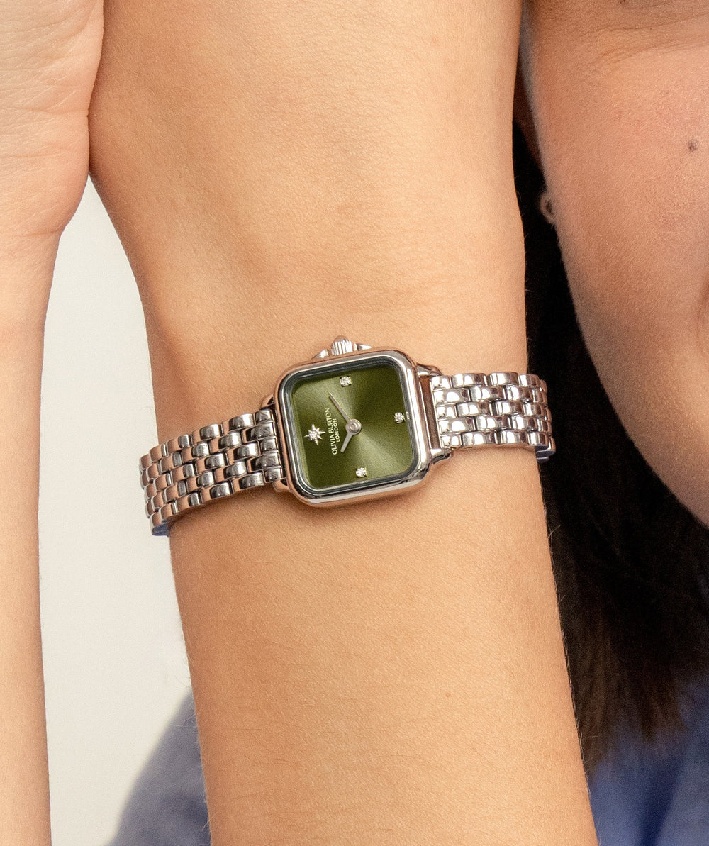 Olivia Burton Silver Grosvenor Mini Sage Dial Watch - MococoOlivia Burton24000255Watches and Accessories