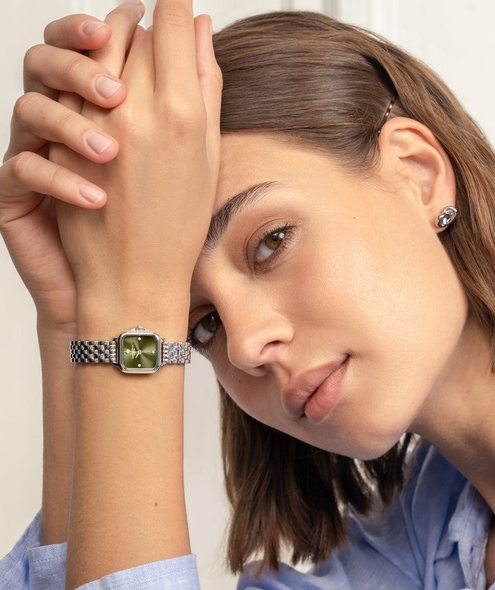 Olivia Burton Silver Grosvenor Mini Sage Dial Watch - MococoOlivia Burton24000255Watches and Accessories
