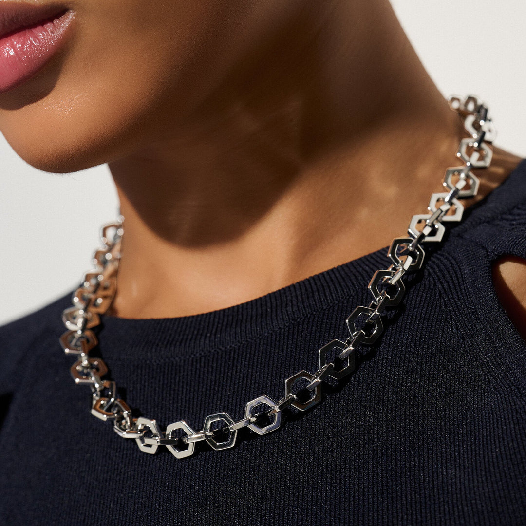 Olivia Burton Silver Honeycomb Necklace - MococoOlivia Burton24100088Necklaces